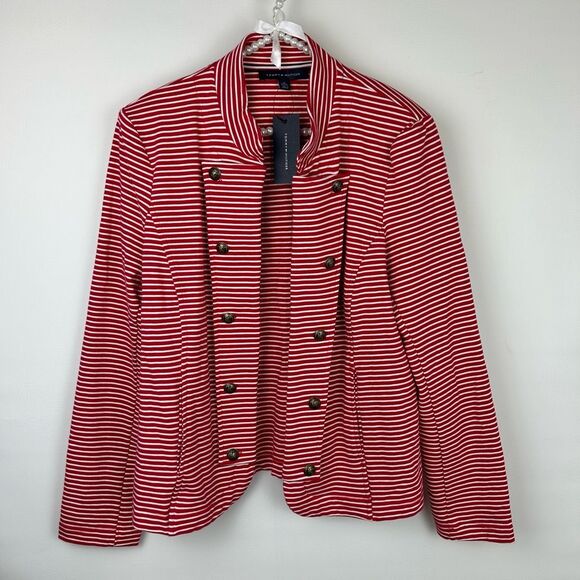 Tommy Hilfiger Womens Jacket XL Stripe Nautical Military blazer holidays - Picture 12 of 12